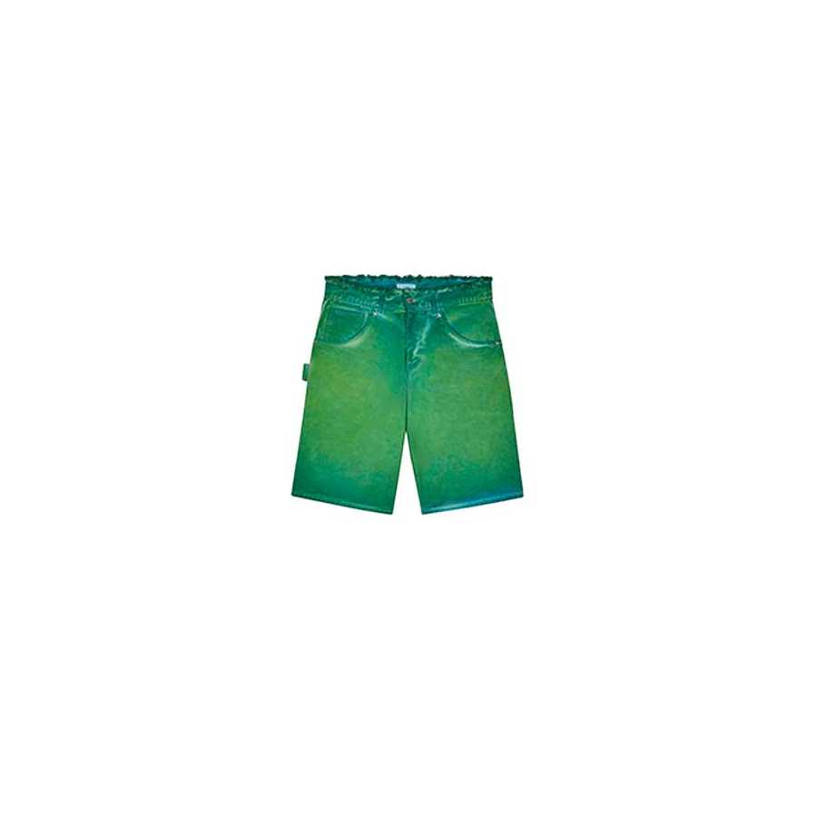 Bermuda En Jean Surteint Vert 3.Paradis Homme | Toulouse