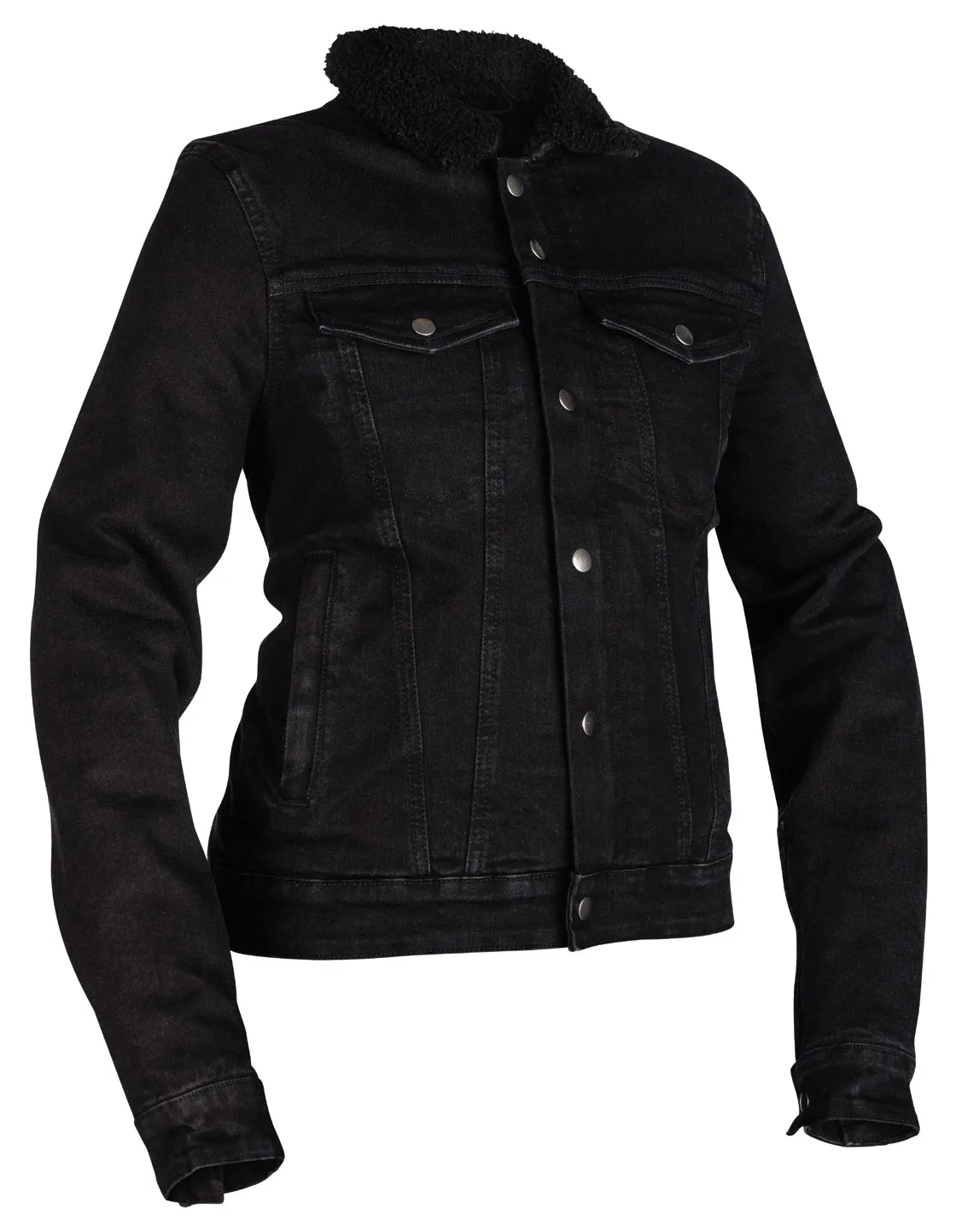 Blouson femme RST x Kevlar Sherpa Denim noir, Veste en Jean