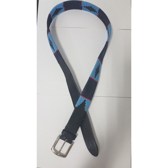 CEINTURE POLO PAMPEANO NOIRE ET BLEUE NEUVE T 90 CM