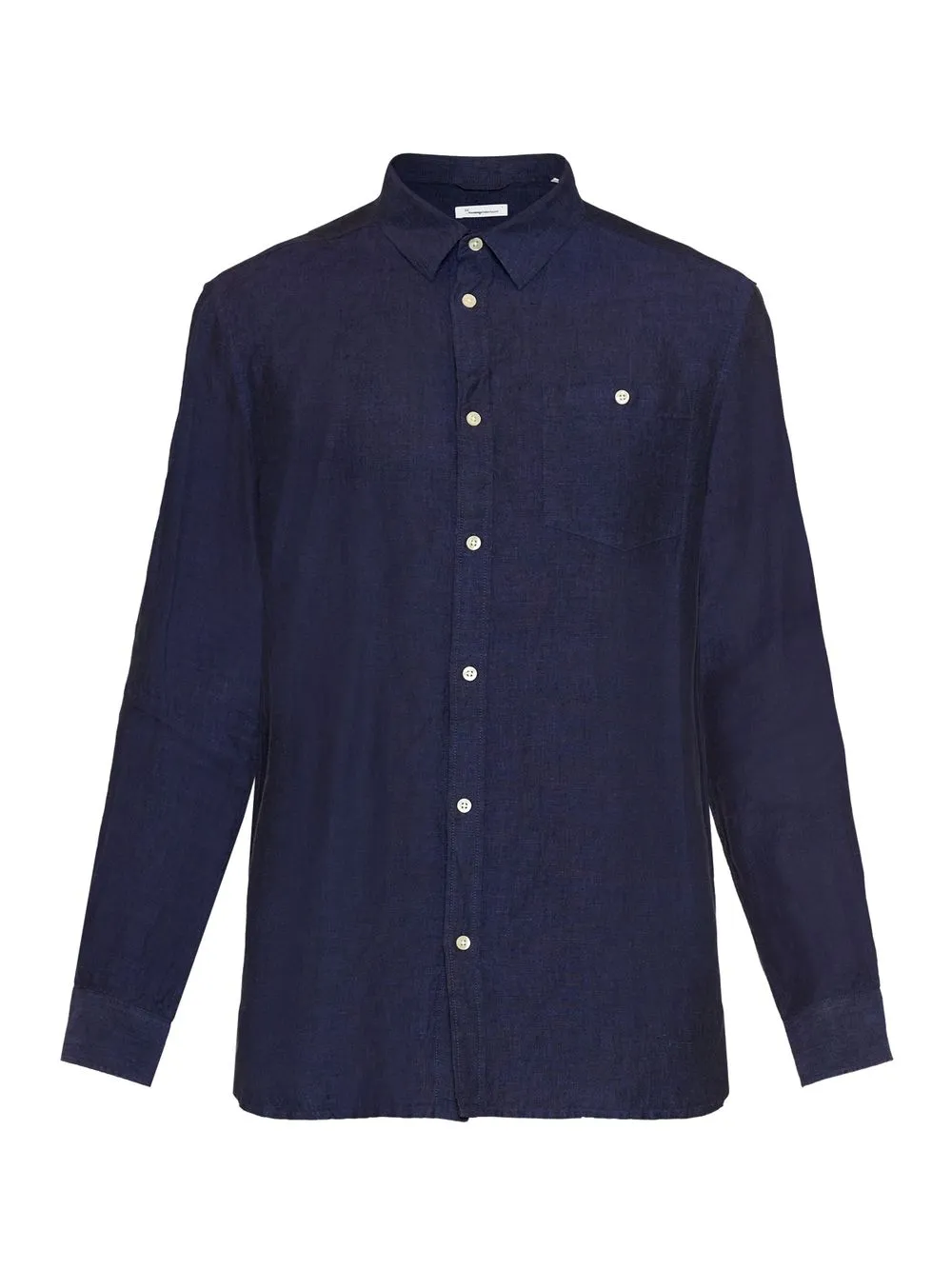 Chemise en lin bio | marine "regular linen shirt yarndyed" 1450 yarndyed homme