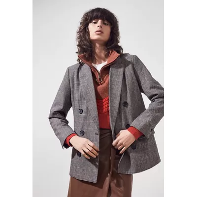 Debby - Veste blazer en laine à carreaux - SUNCOO