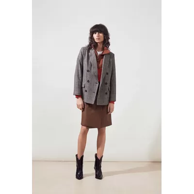 Debby - Veste blazer en laine à carreaux - SUNCOO