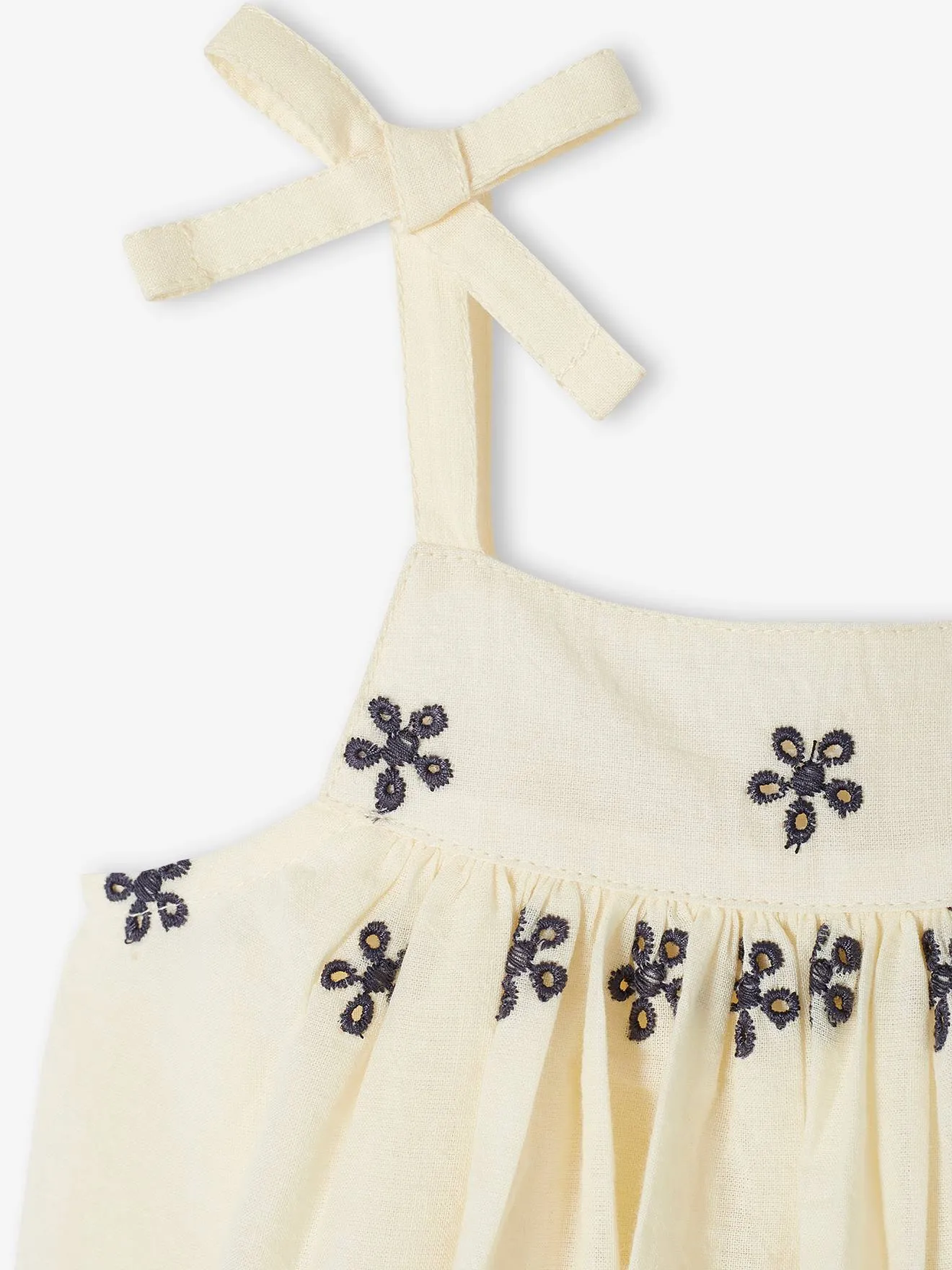 Ensemble bébé robe brodée, bloomer et bandeau assorti écru - Vertbaudet