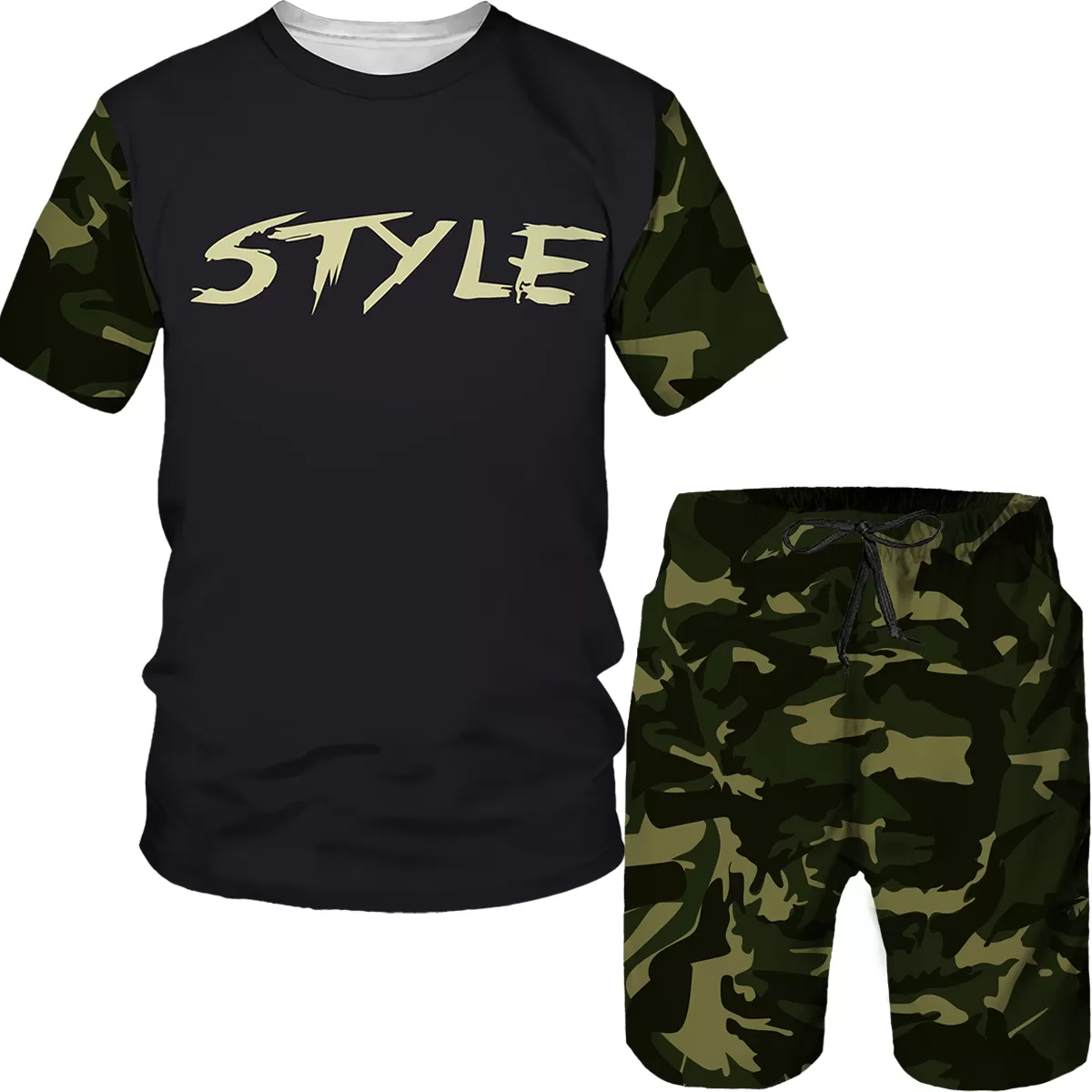 Ensemble imprimé camouflage pour hommes