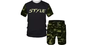 Ensemble imprimé camouflage pour hommes