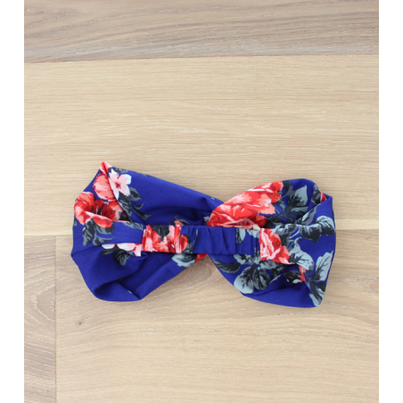 Headband fleuri - Bleu et rouge