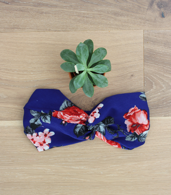 Headband fleuri - Bleu et rouge