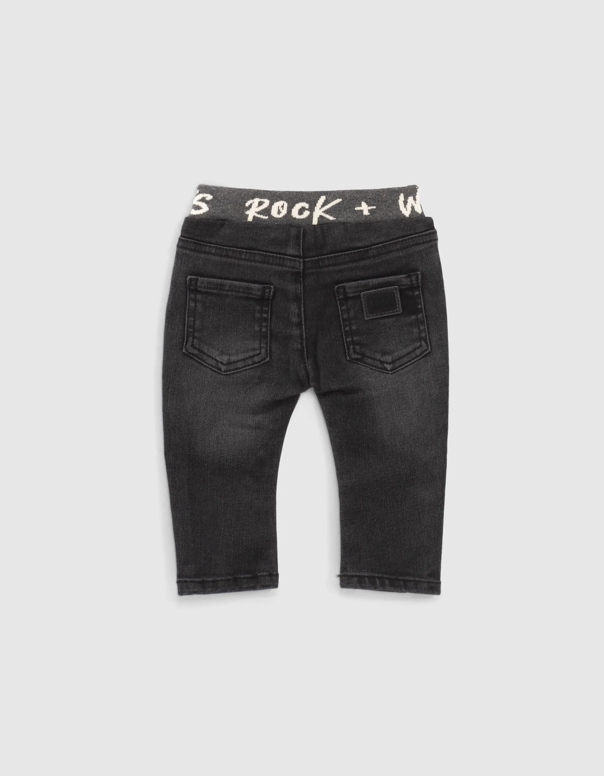 Jean black used avec ceinture typo bébé garçon 