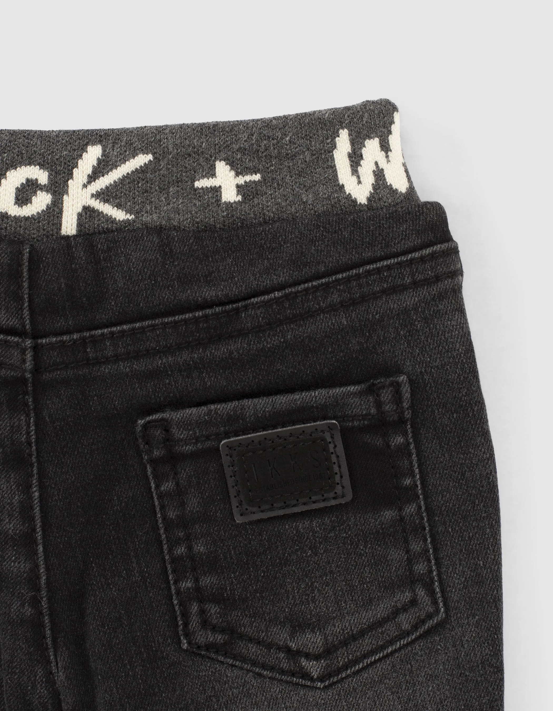 Jean black used avec ceinture typo bébé garçon 