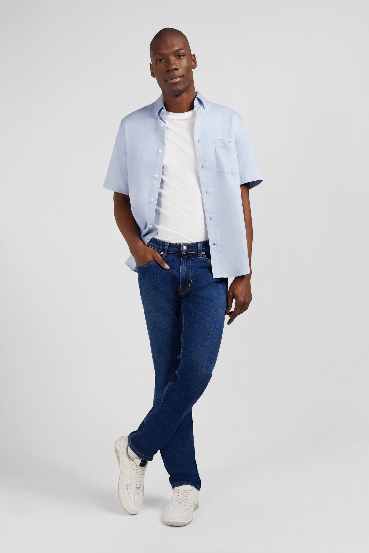 Jean brut en coton denim stretch coupe Regular