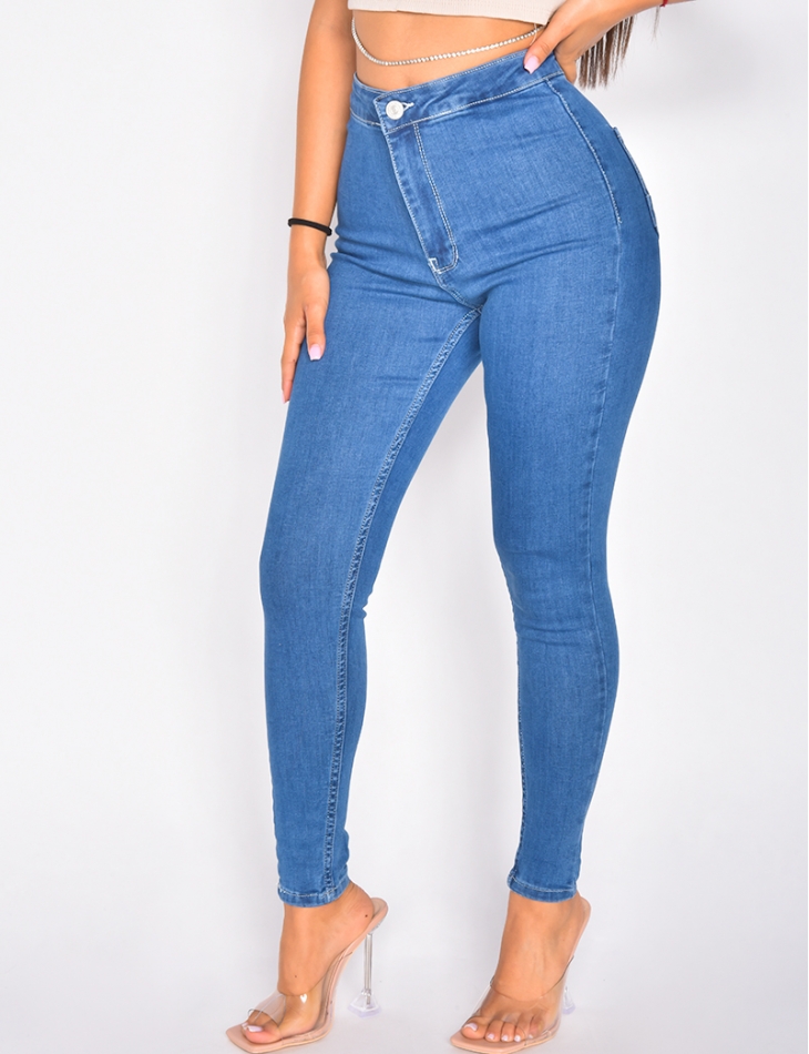 Jegging bleu foncé taille haute / 41207 - JEANS INDUSTRY