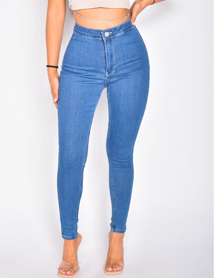 Jegging bleu foncé taille haute / 41207 - JEANS INDUSTRY