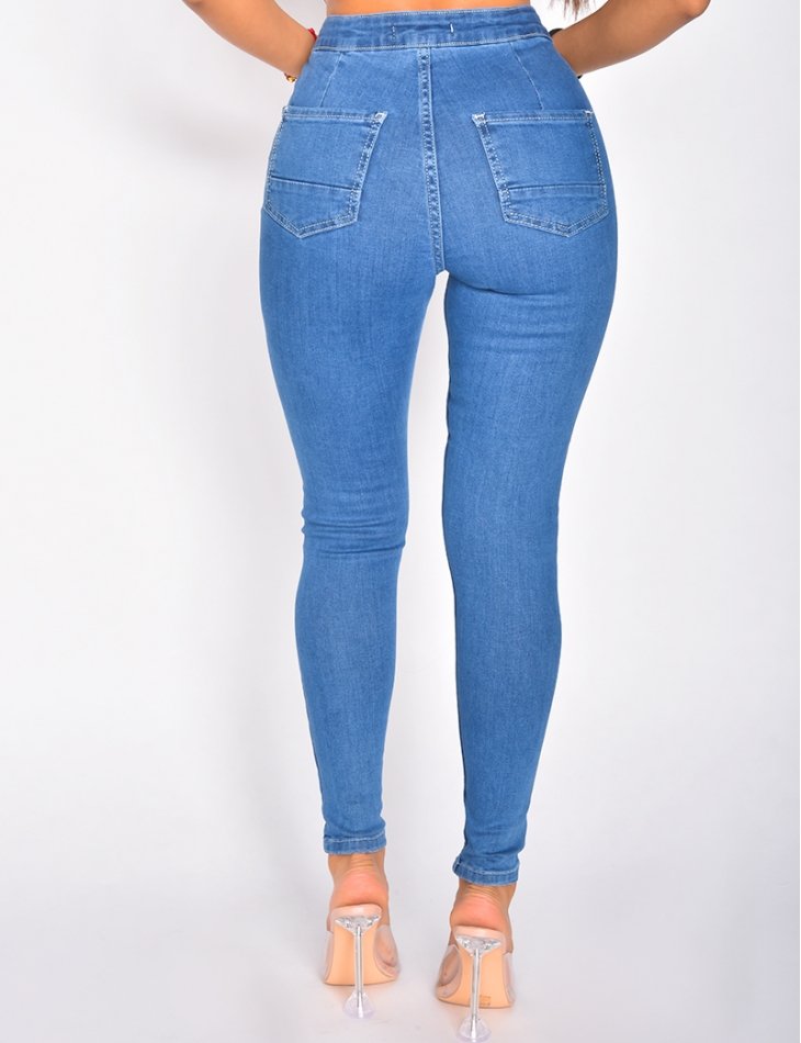 Jegging bleu foncé taille haute / 41207 - JEANS INDUSTRY