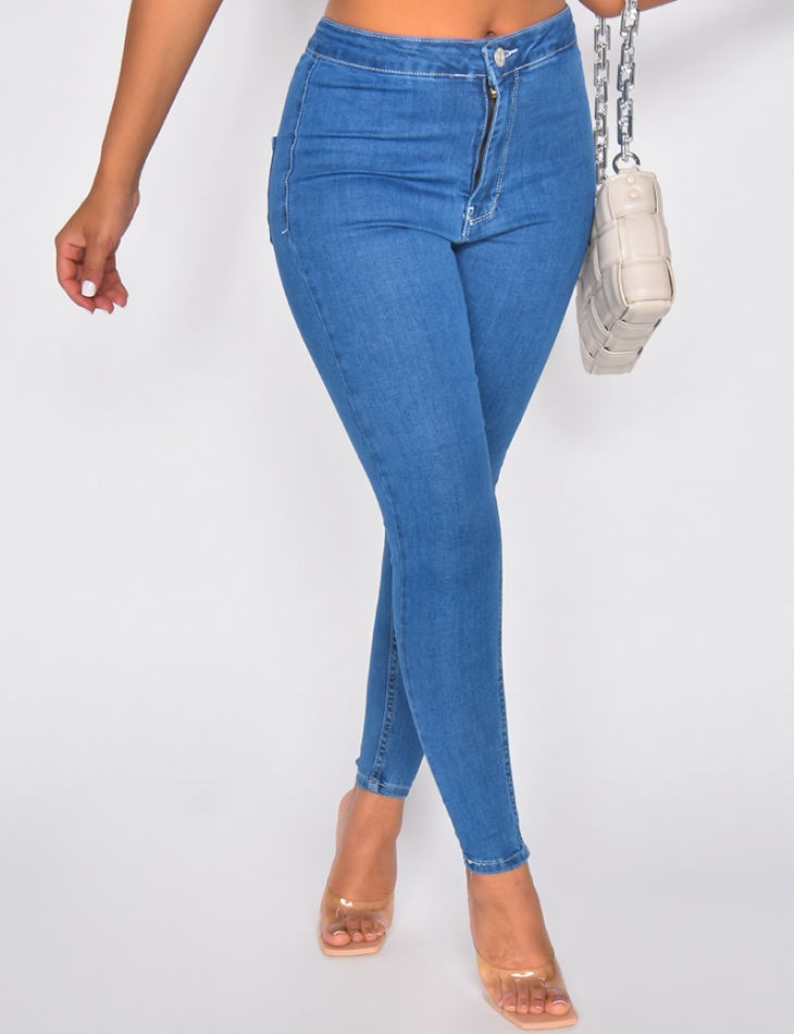 Jegging bleu foncé taille haute / 41207 - JEANS INDUSTRY