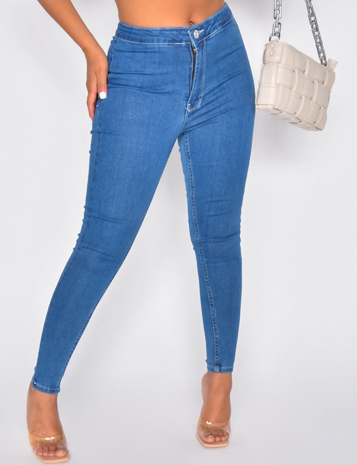 Jegging bleu foncé taille haute / 41207 - JEANS INDUSTRY