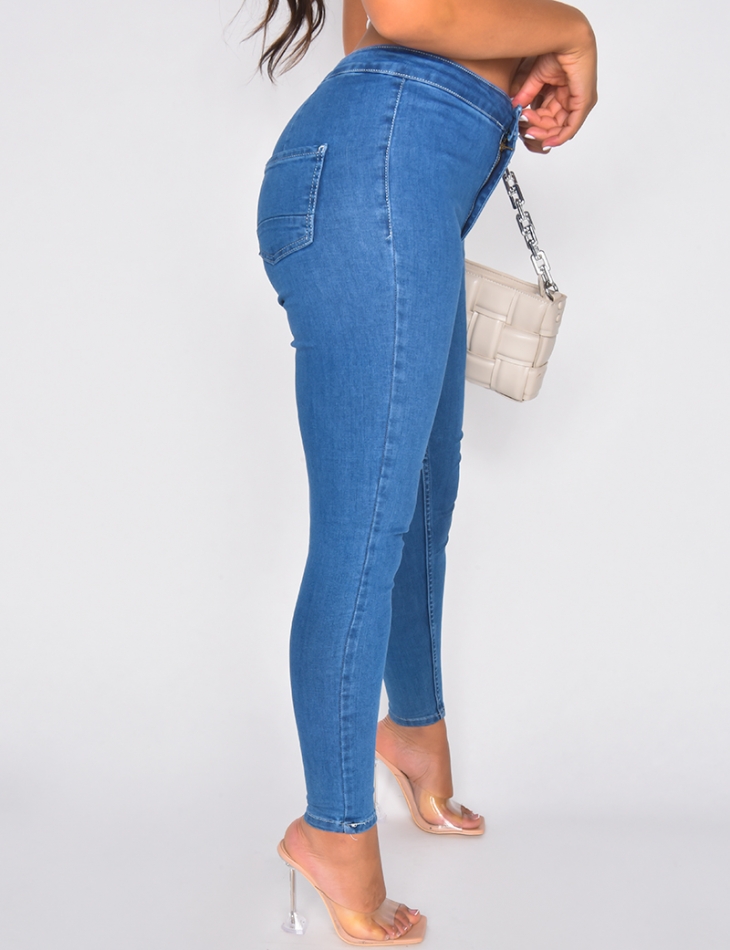 Jegging bleu foncé taille haute / 41207 - JEANS INDUSTRY