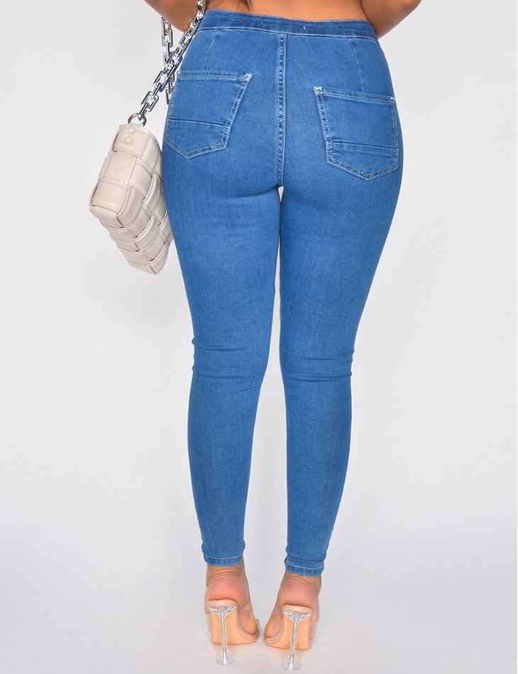 Jegging bleu foncé taille haute / 41207 - JEANS INDUSTRY