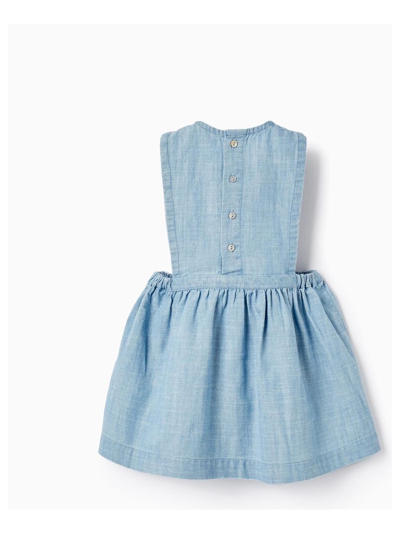 Jupe en Jean en Coton pour Bébé Fille manches courtes ATLANTIC COMPANY - Bleu