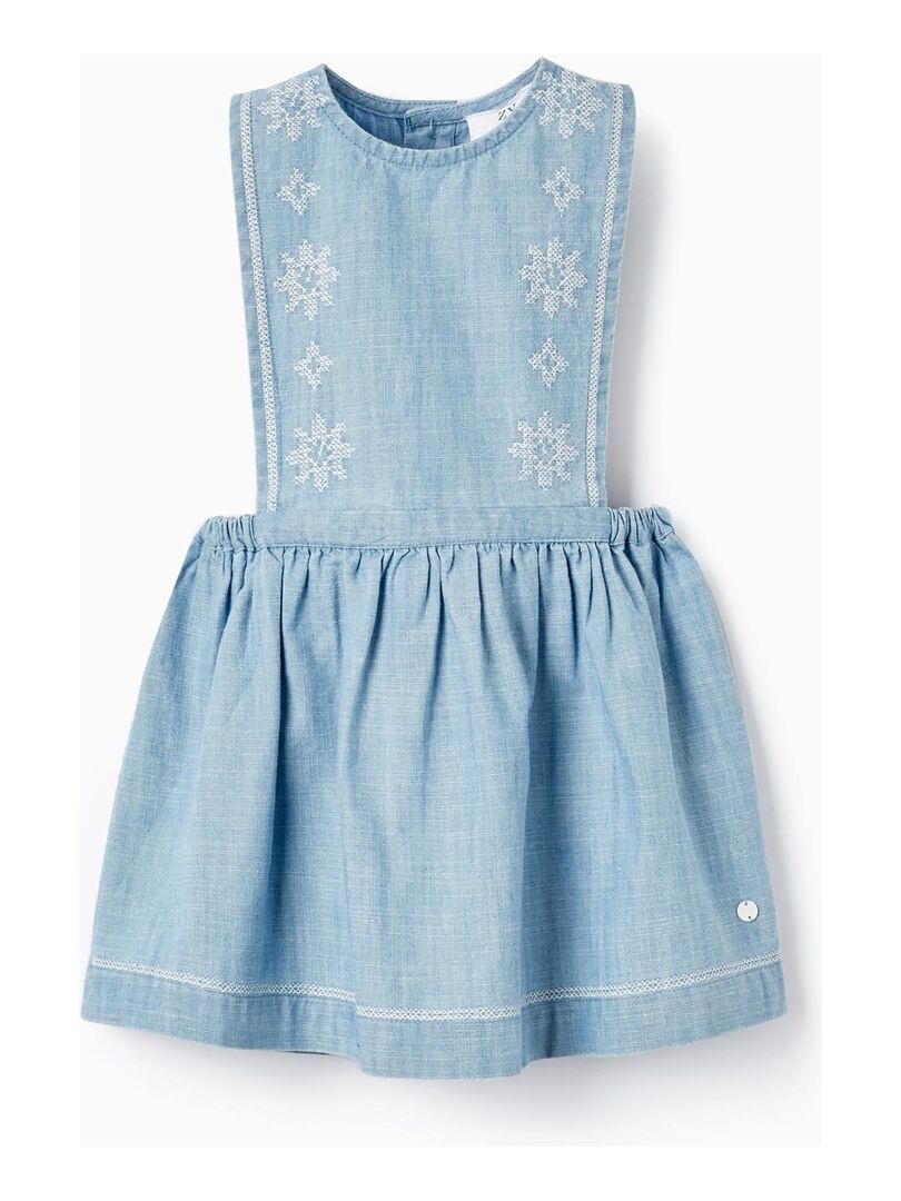 Jupe en Jean en Coton pour Bébé Fille manches courtes ATLANTIC COMPANY - Bleu