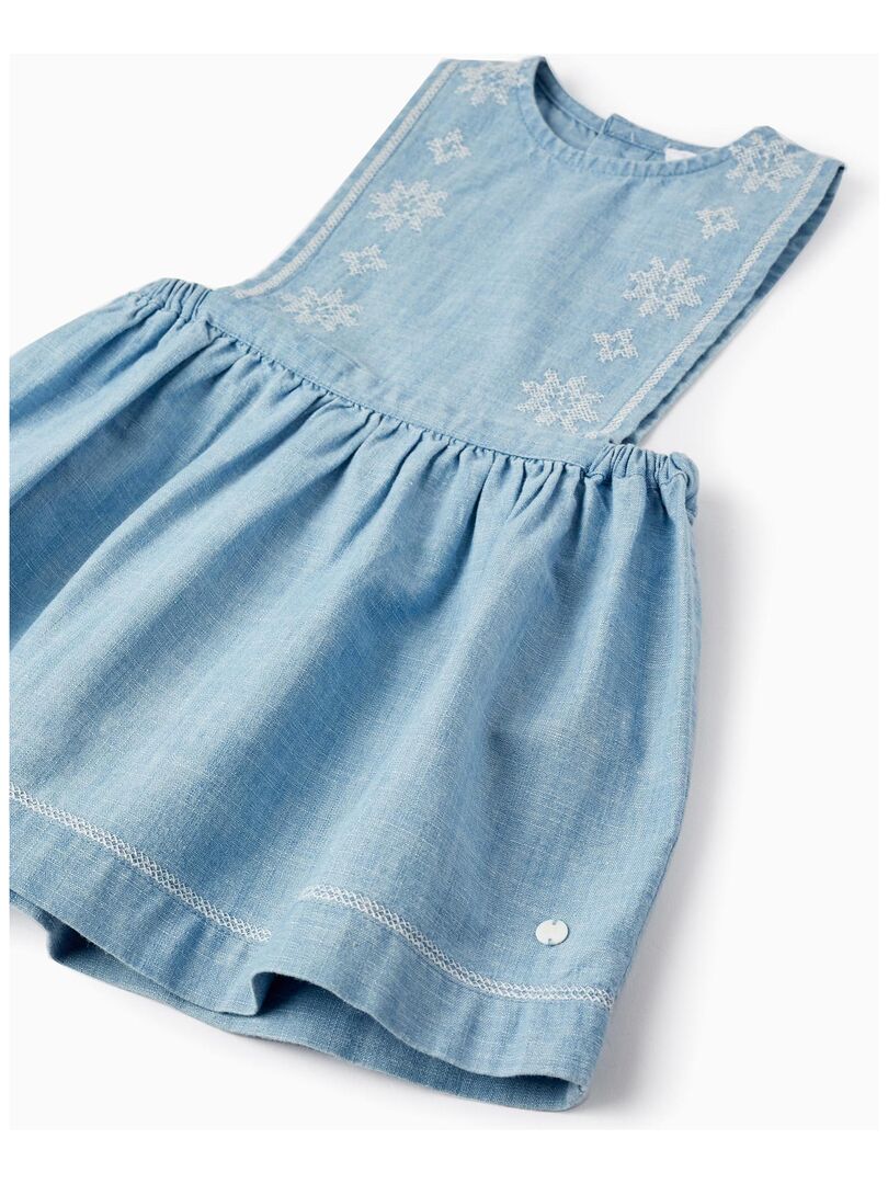 Jupe en Jean en Coton pour Bébé Fille manches courtes ATLANTIC COMPANY - Bleu