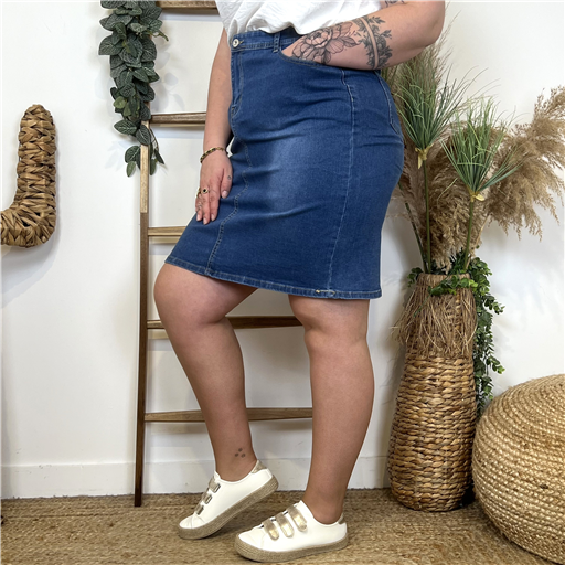 Jupe En Jean Voggo Denim - Bleu Clair