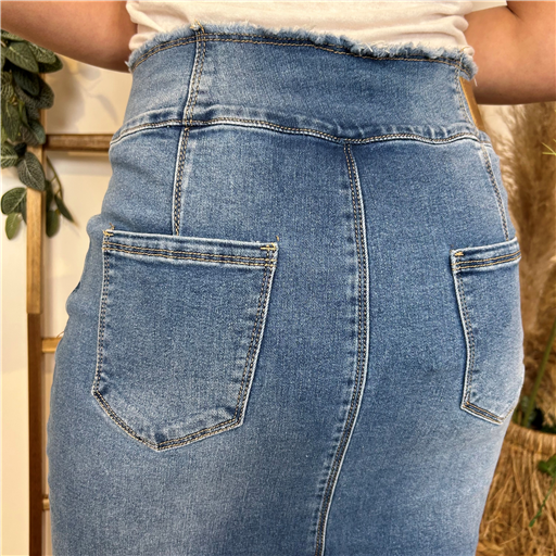 Jupe Jean Voggo Été Denim - Bleu Clair