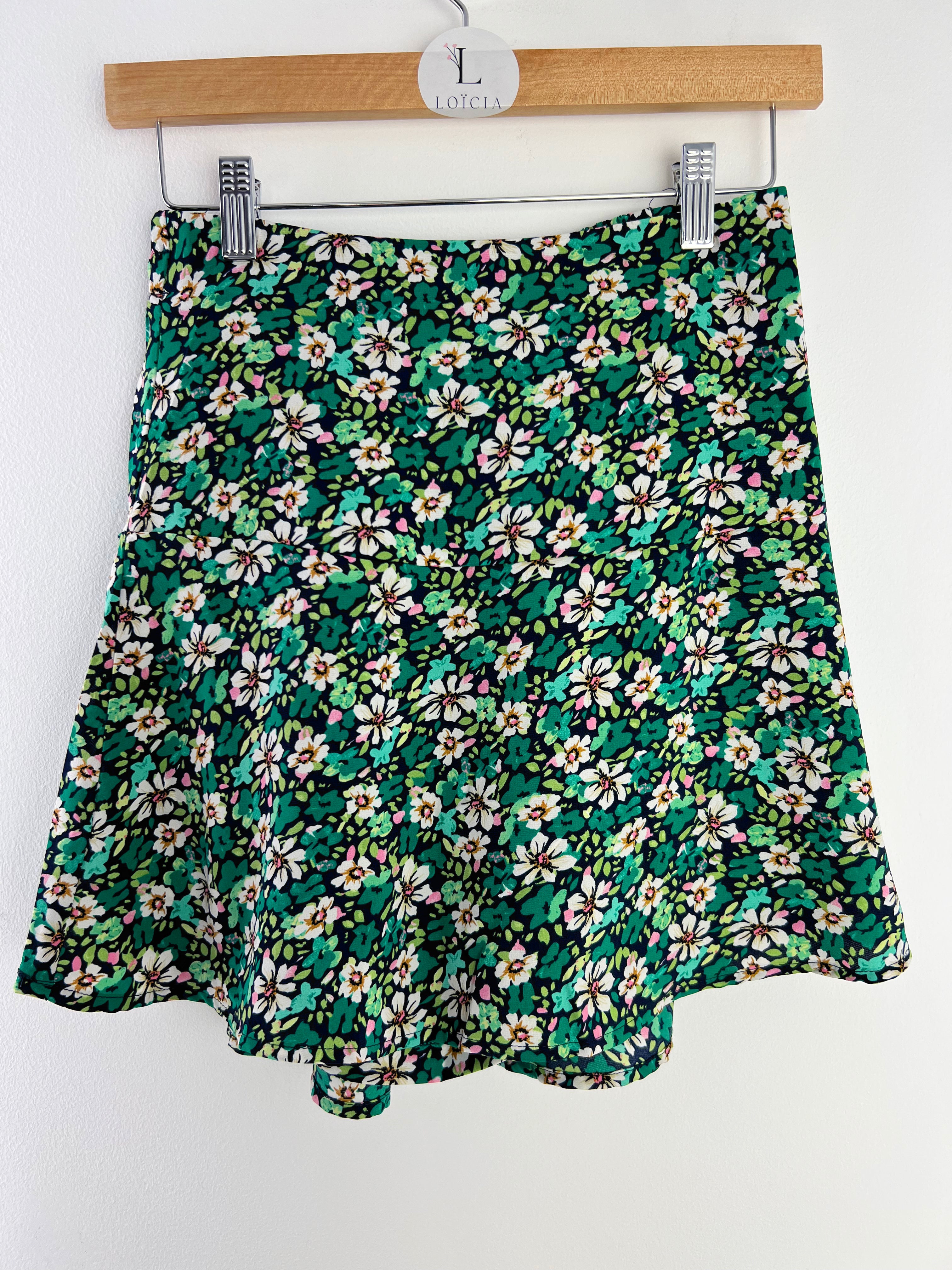 Jupe short fleurie verte : Lisy