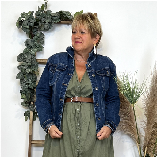 L203- Veste Jean Voggo (T42-T50) (denim foncé) - Bleu Clair