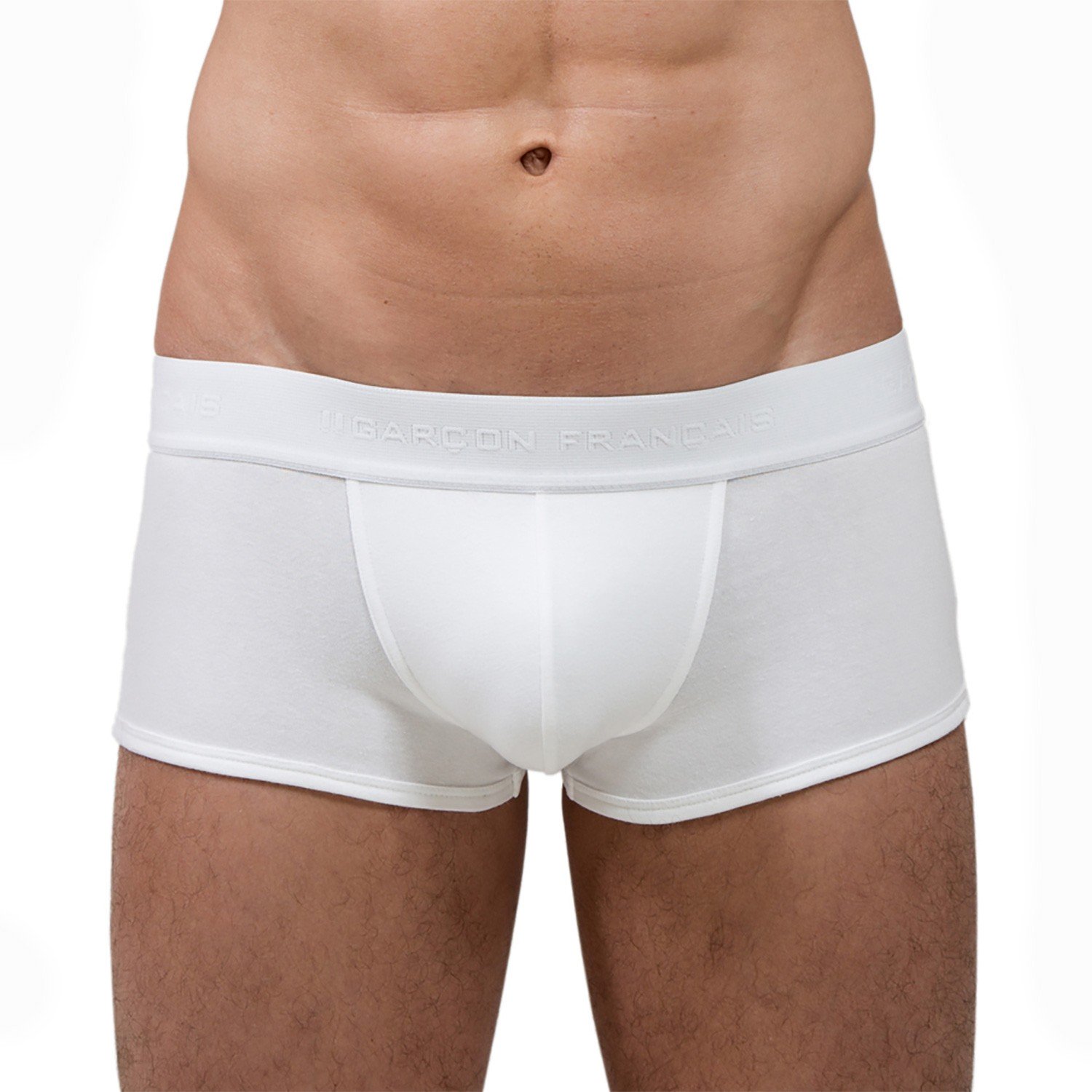 Le Boxer tout blanc - Garçon Français : vente shorty boxers homme G...