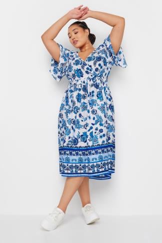 LIMITED COLLECTION - Robe Midaxi Bleue & Blanche Floral