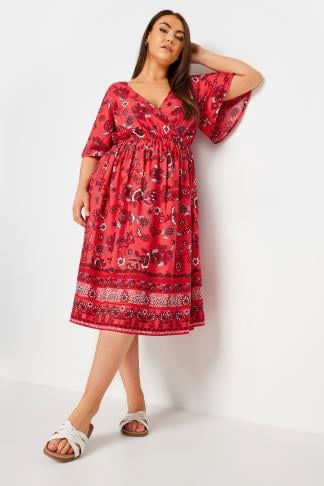 LIMITED COLLECTION - Robe Midaxi Rouge Floral