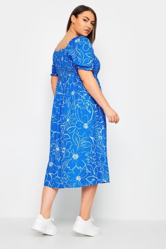 LIMITED COLLECTION - Robe Midi Bleue Floral