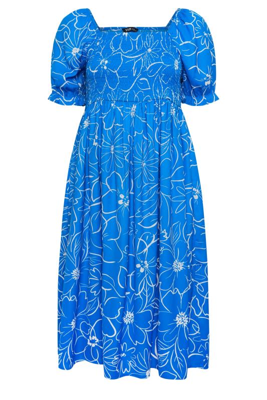 LIMITED COLLECTION - Robe Midi Bleue Floral