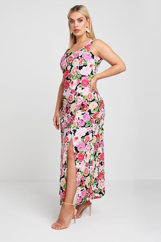 LIMITED COLLECTION - Robe Noire Maxi Floral Rose