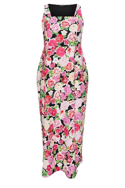 LIMITED COLLECTION - Robe Noire Maxi Floral Rose