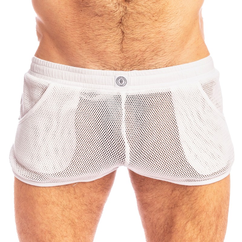 Madrague - Short Sport Blanc - L'Homme Invisible : vente short homm...