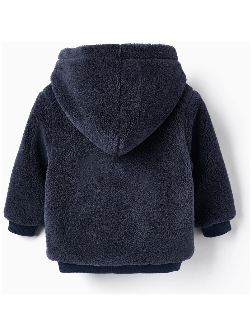 Manteau en Sherpa avec Capuche pour Bébé Garçon   ACE CLUBS - Bleu foncé