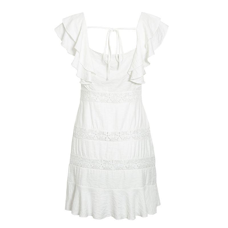 Mini Robe D'Été Bohème Blanche