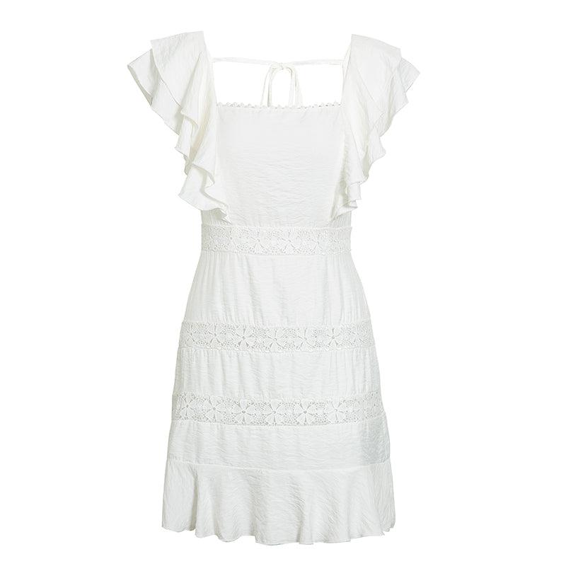 Mini Robe D'Été Bohème Blanche