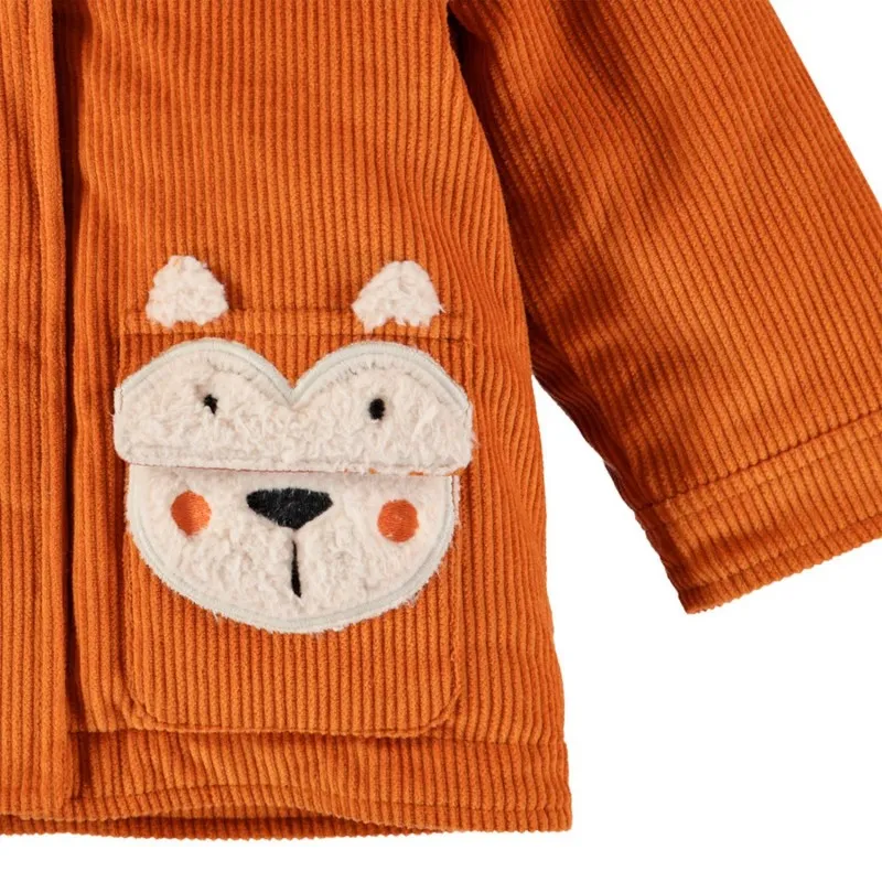 Parka en velours à poches doublée sherpa bébé garçon