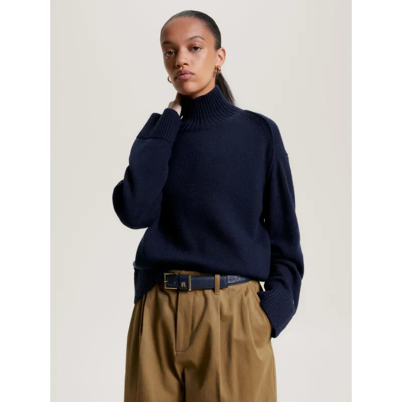 Pull col montant gabriel bleu clair femme - Only | wimod