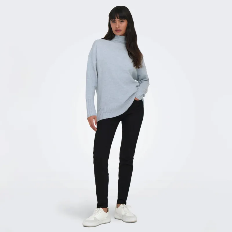 Pull col montant gabriel bleu clair femme - Only | wimod