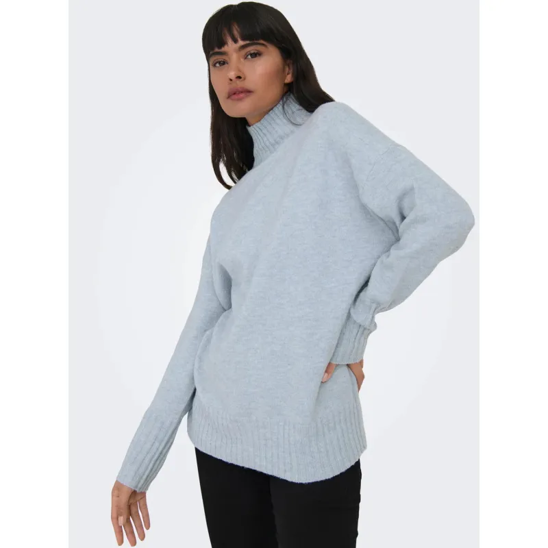 Pull col montant gabriel bleu clair femme - Only | wimod