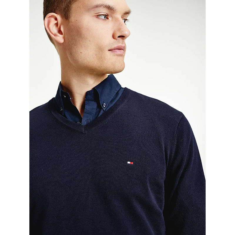 Pull Col V Homme Tommy Hilfiger CORE COTTON