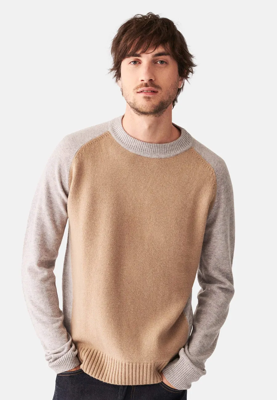 Pull en cachemire bicolore manches raglan - Amalfi