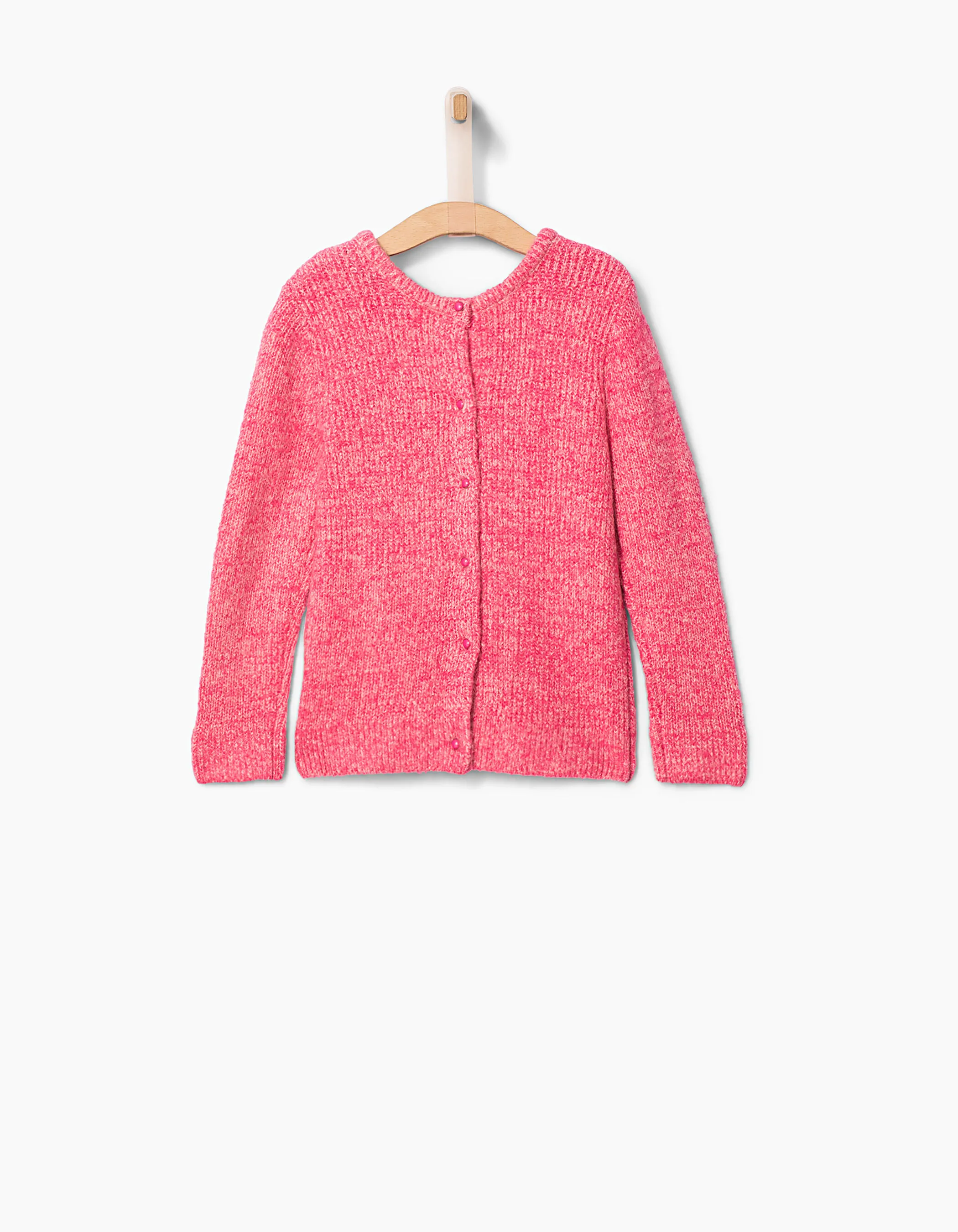 Pull en maille moulinée fuchsia fille