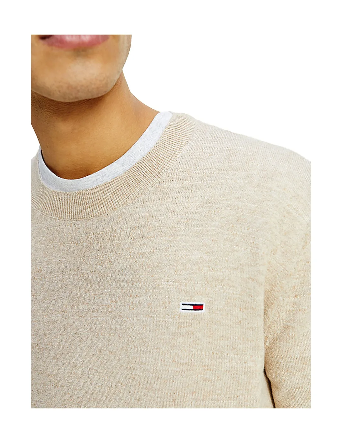 Pull en maille Tommy Jeans ref 52896 Beige