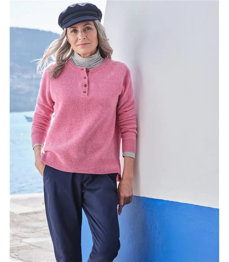 Pull Henley - Femme - Pure Laine d'agneau