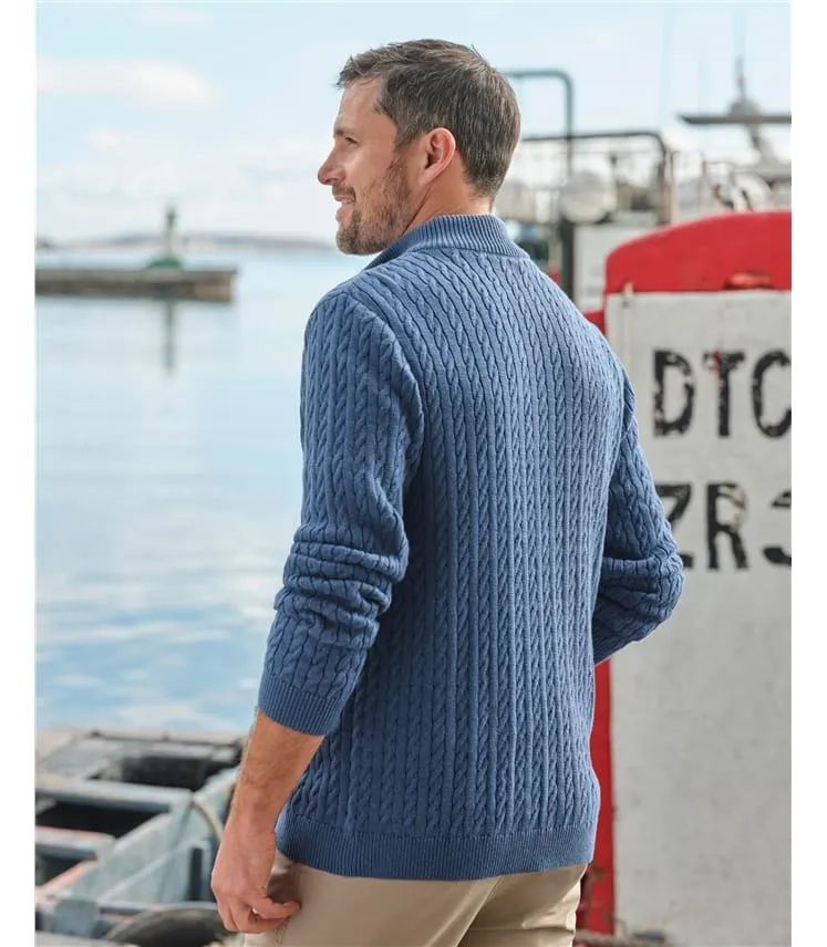 Pull torsadé à col zippé - Homme