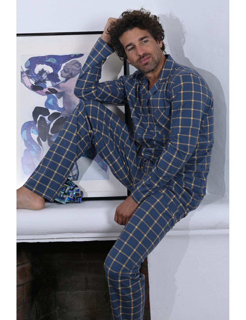 Pyjama ouvert gris anthracite